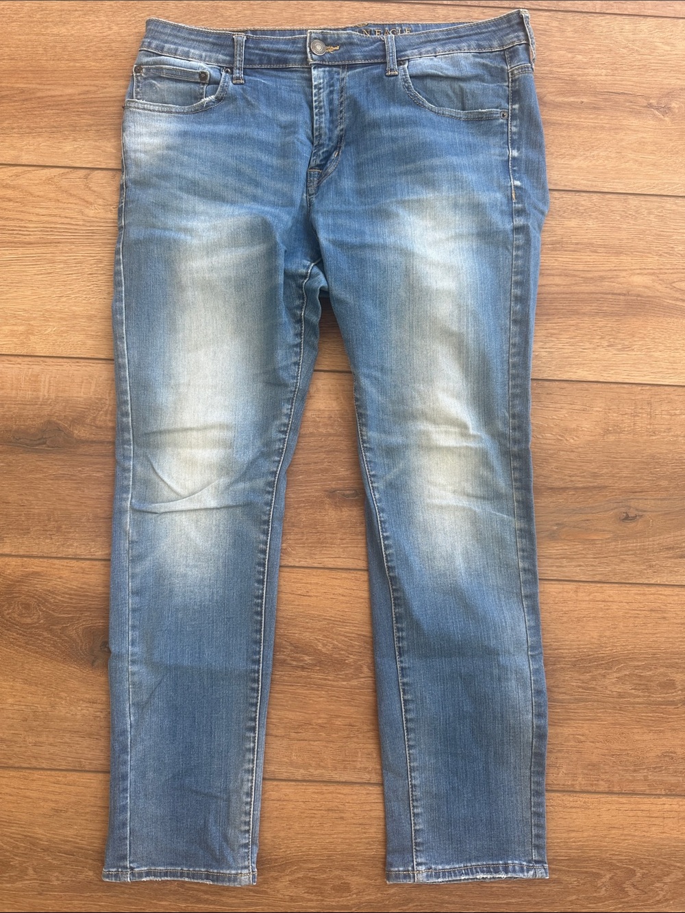 American Eagle Outfitters Men’s Skinny Jeans in Washed Blue Fade 36x30